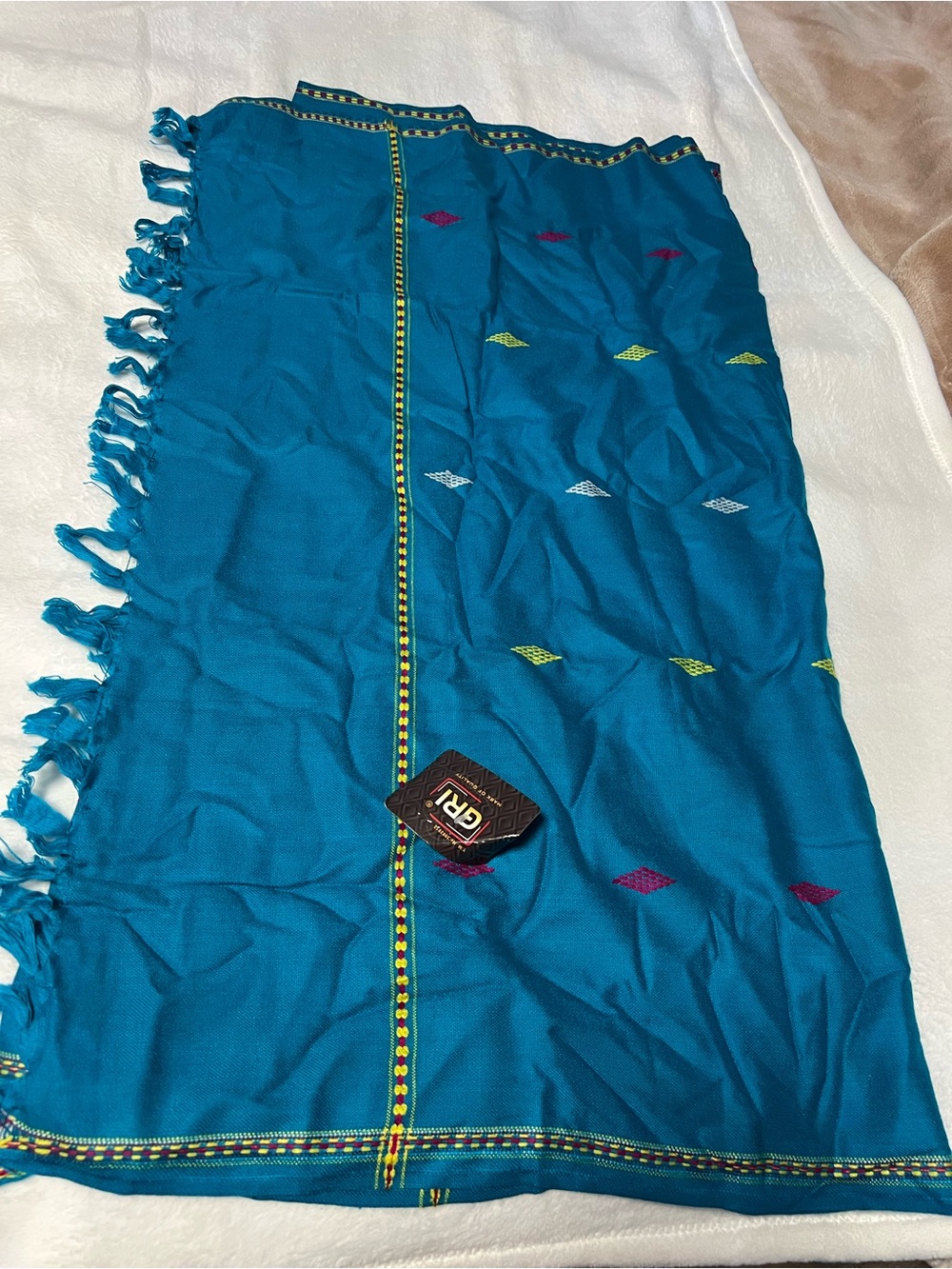 Teal Embroidered Women’s Shawl Wrap